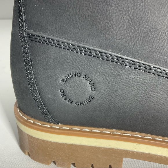 Bruno Marc Black Lace-Up Ankle Boot with Rubber Sole Padded Ankle Padding Sz 9.5 - Picture 12 of 16
